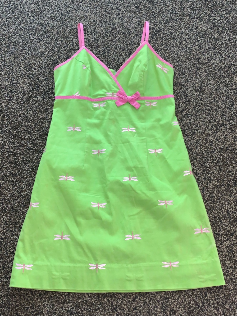Lilly Pulitzer Green & Pink Dragonfly Slip Dress size 6 - Picture 2 of 9